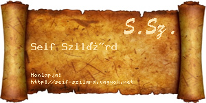 Seif Szilárd névjegykártya