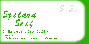 szilard seif business card
